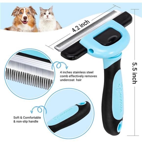 Pet Grooming Brush, Deshedding Tool for Dogs & Cats,Effectively Reduces Shedding - Picture 2 of 7
